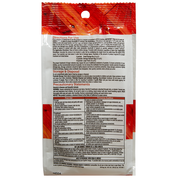 Enoz Moth Ball Packets - Cedar Scented 6 oz.