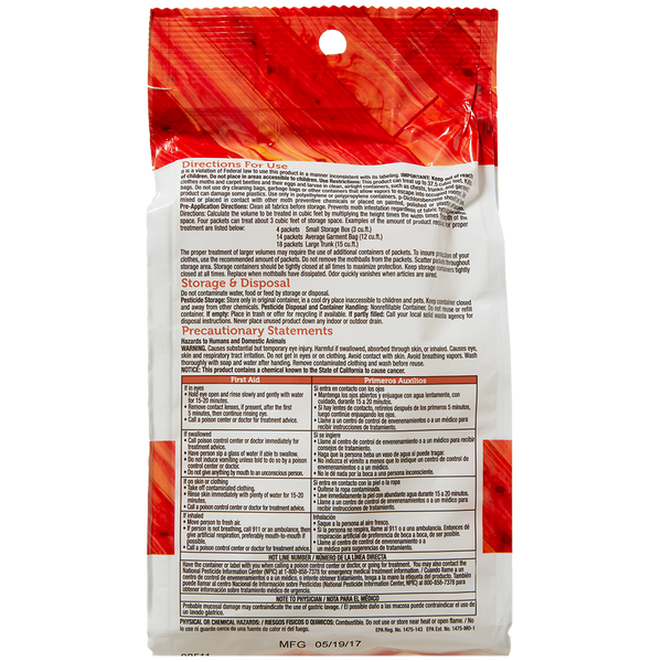 Enoz Moth Ball Packets - Cedar Scented 12 oz.