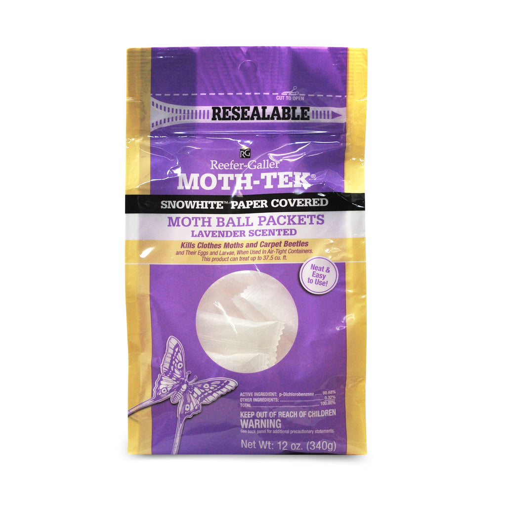 Enoz Lavender Scented Moth Ball Packets, Kills Clothes Moths, Carpet  Beetles, Eggs and Larvae, 12 oz Resealable Bag