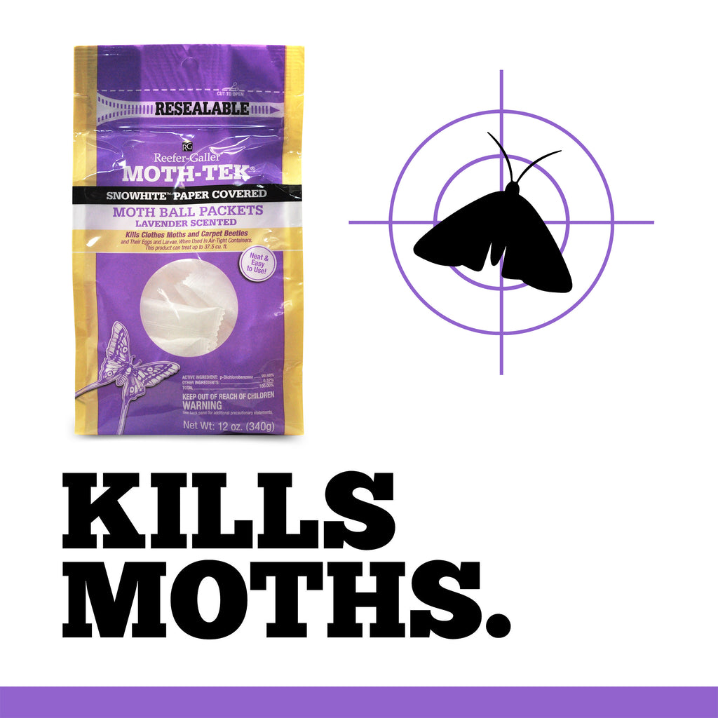Enoz Lavender Scented Moth Ball Packets: Kills Clothes Moths, Carpet  Beetles, Eggs and Larvae (6 oz Bag, 6 Pack)